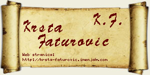Krsta Faturović vizit kartica